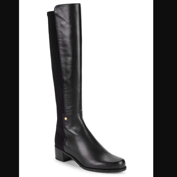Stuart Weitzman Knee High Black Leather Boots - Picture 3 of 8